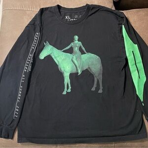 Official Beyonce Renaissance 2023 World Tour Long Sleeve Green Horse Shirt Sz XL